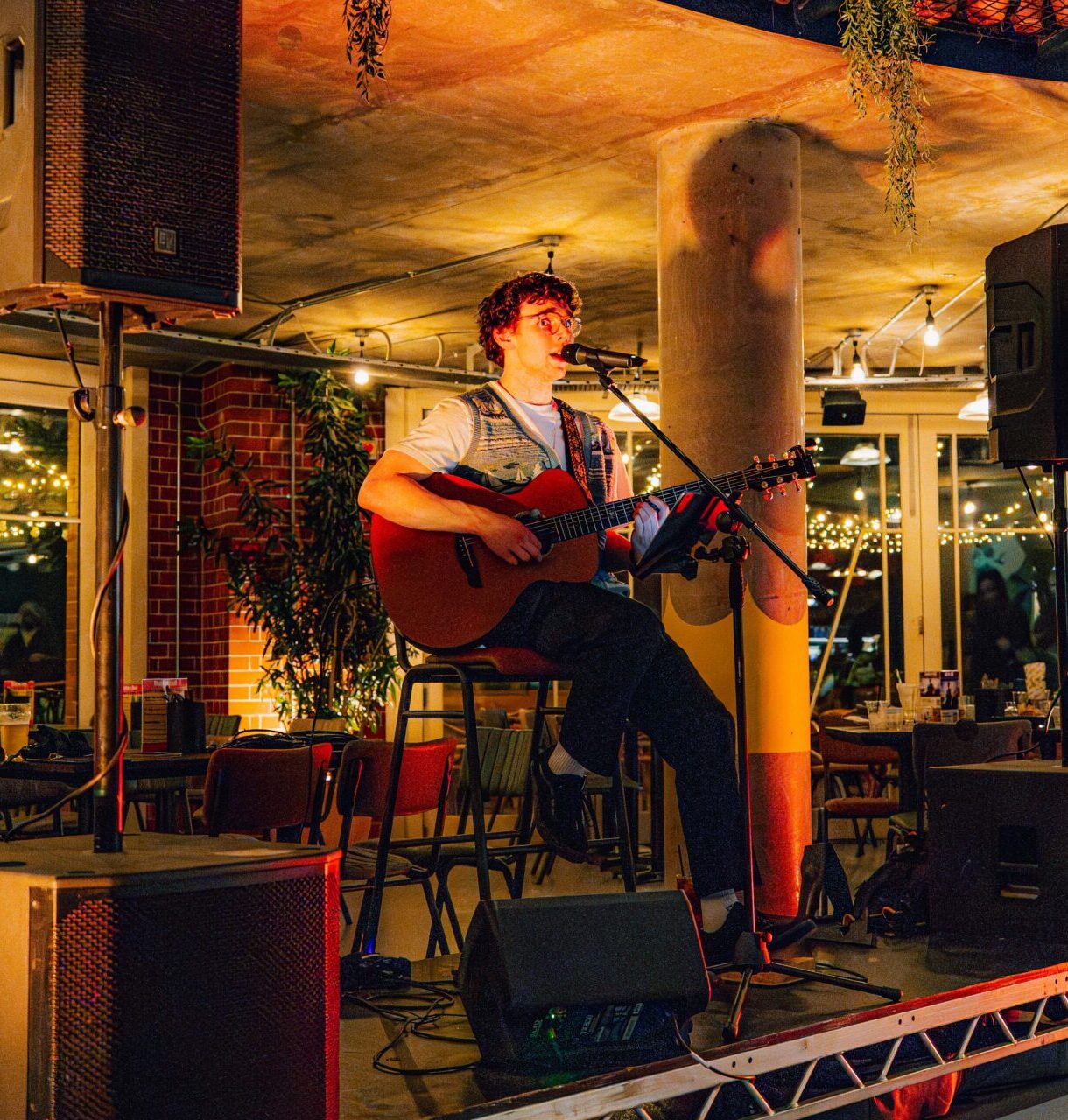 Singer Alfie Neal singing Live Festive Music